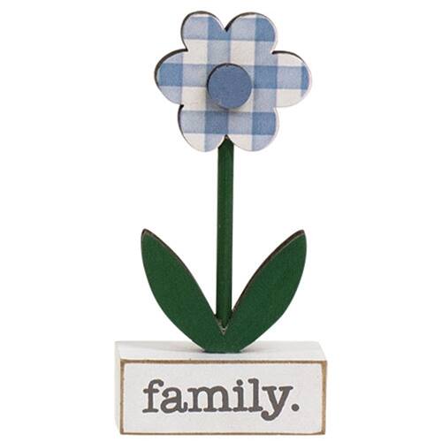 Alt View 1. BreeBe - 3/Set Home Blessed Family Gingham Check Daisies on Base - Multicolor.