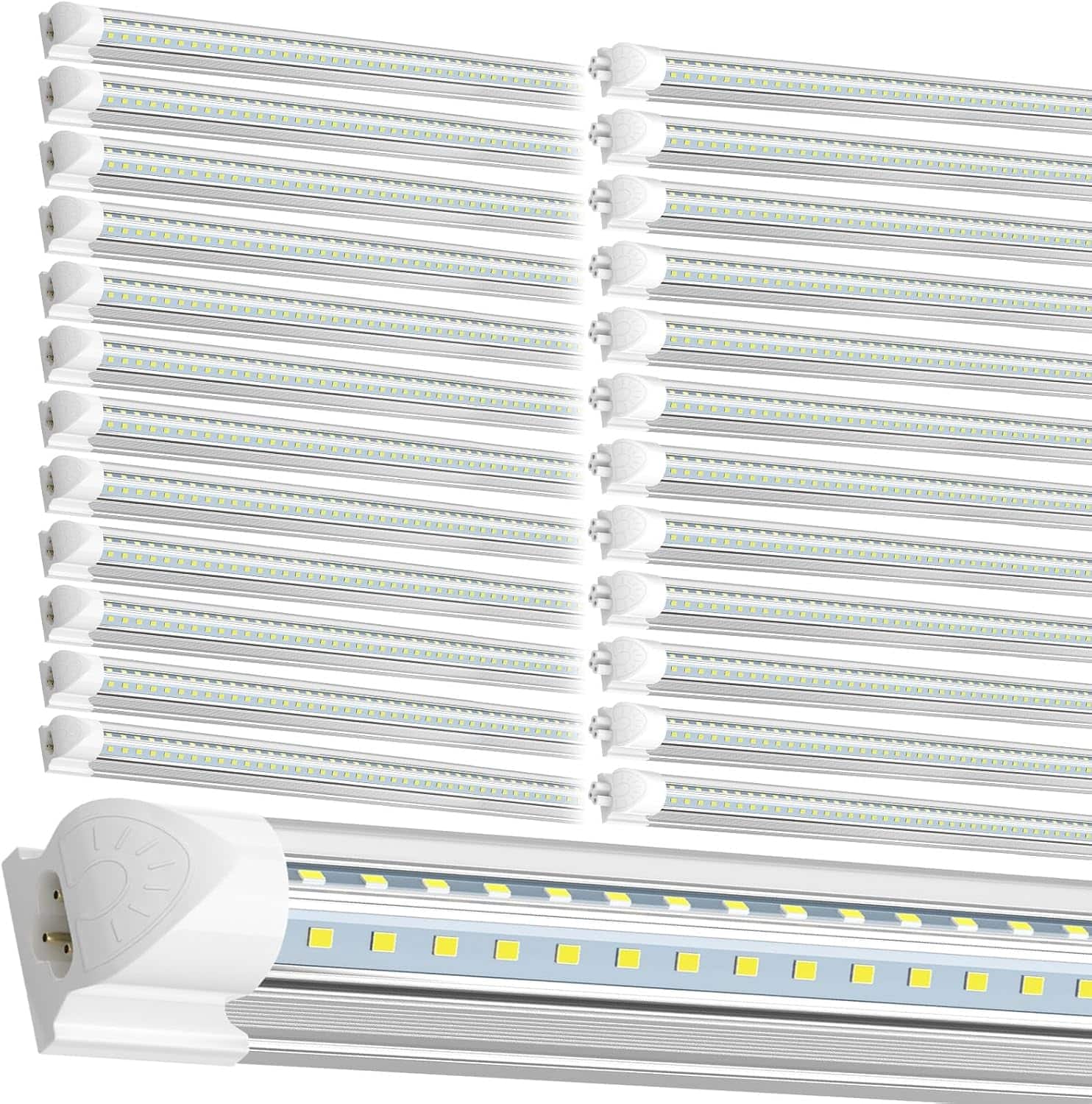 JESLED - 4FT 25-Pack LED Shop Light 45W 6300LM 6000K Cool White T8 Integrated Fixture for  Warehouse Linkable ETL Listed