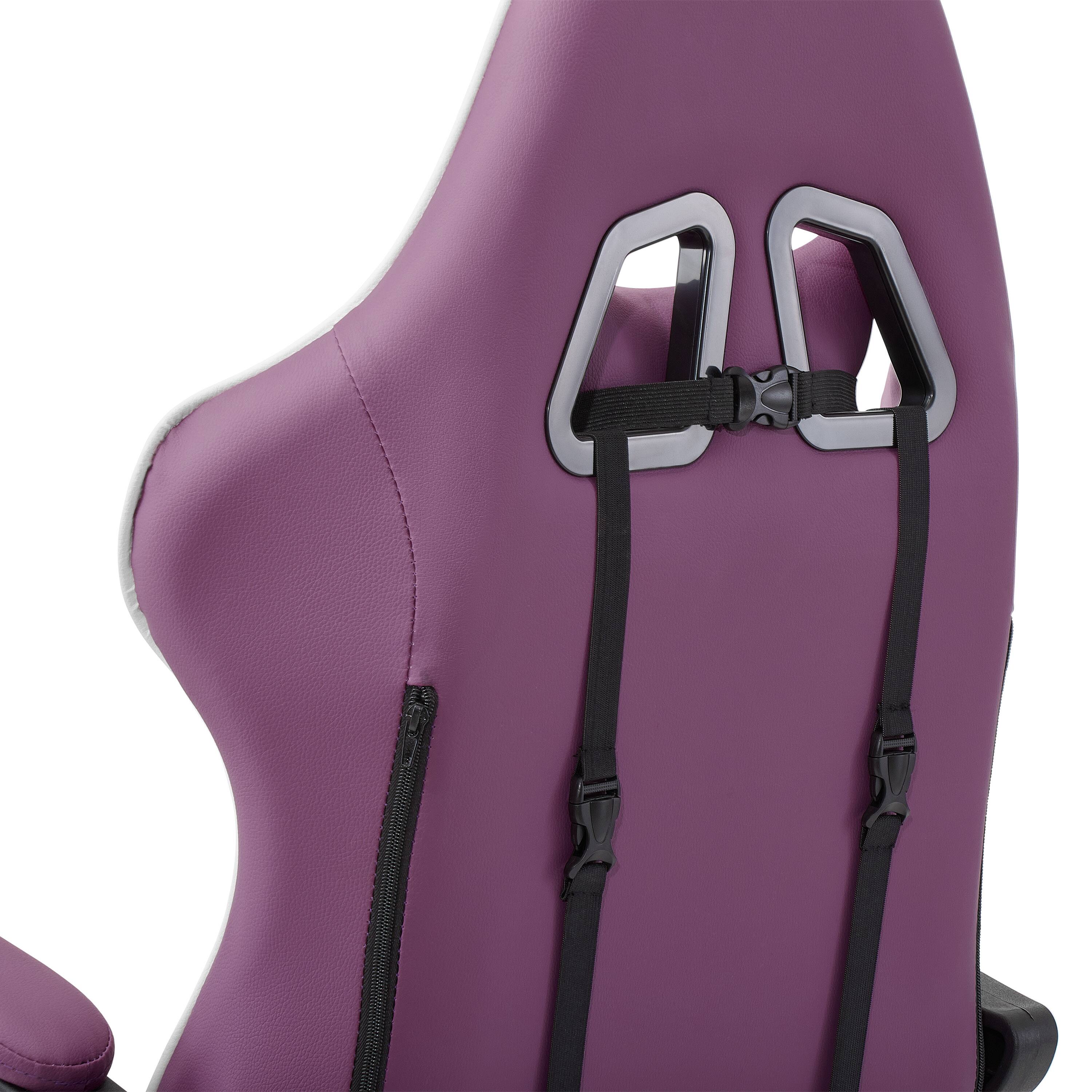 Alt View 17. CorLiving - Ravagers Gaming Chair - Purple and White.