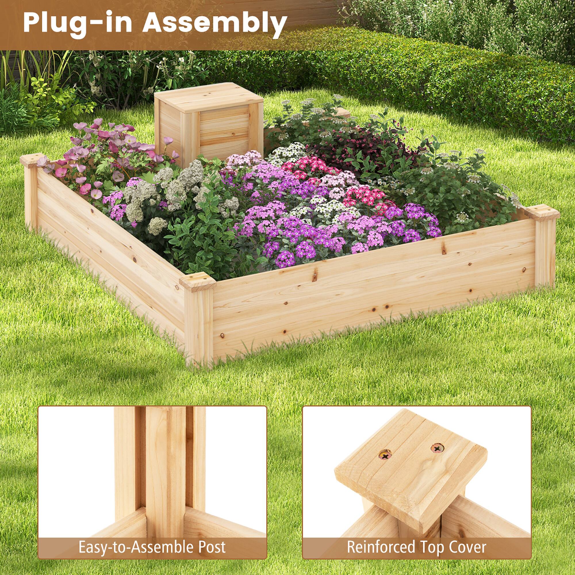 Plug-in Assembly

Easy-to-Assemble Post

Reinforced Top Cover