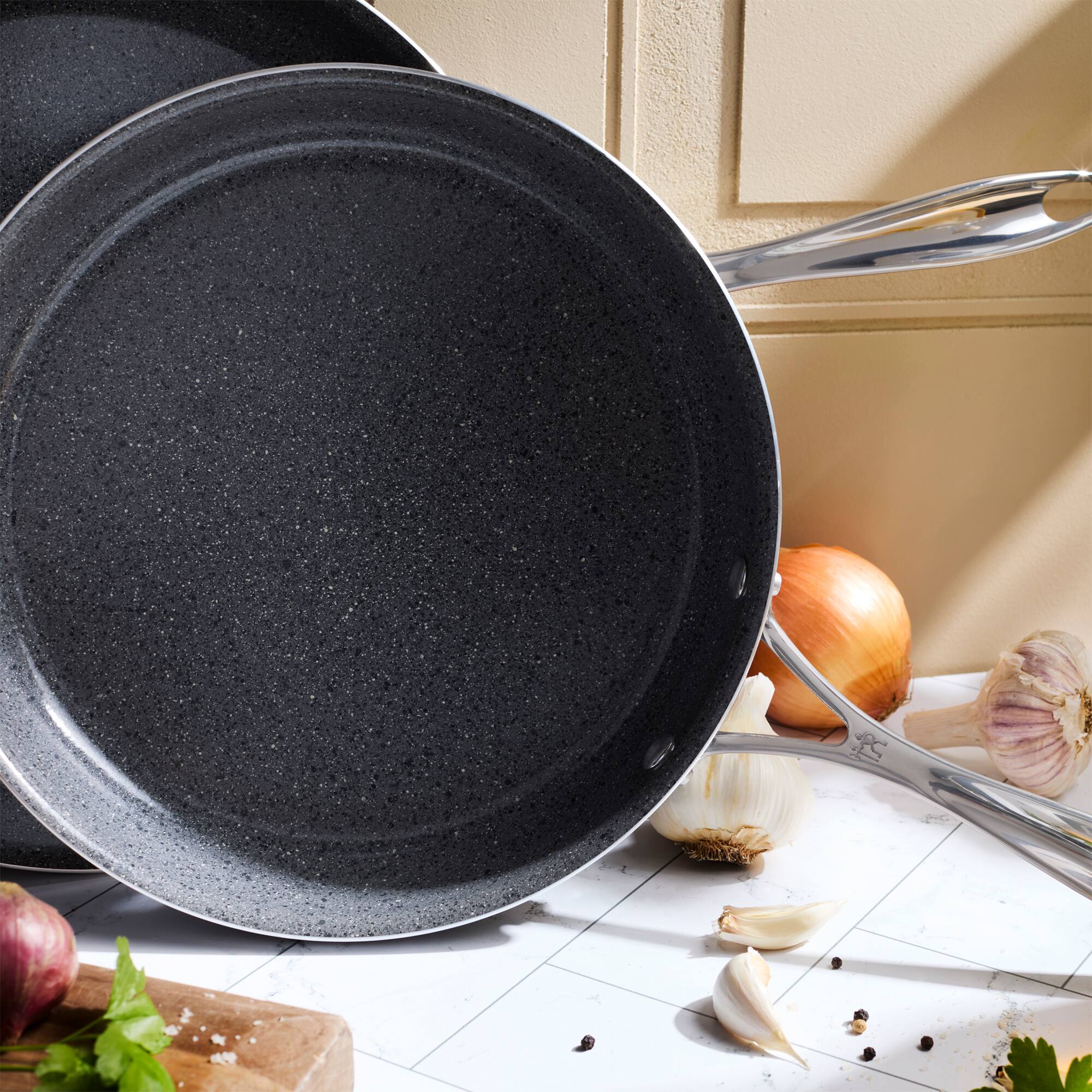 Alt View 3. Henckels - Henckels Capri Ceramic 11-pc Aluminum Ceramic Nonstick Cookware Set - Grey.