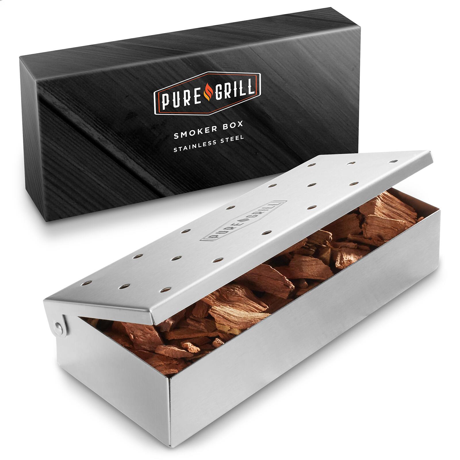 PURE GRILL  
SMOKER BOX  
STAINLESS STEEL