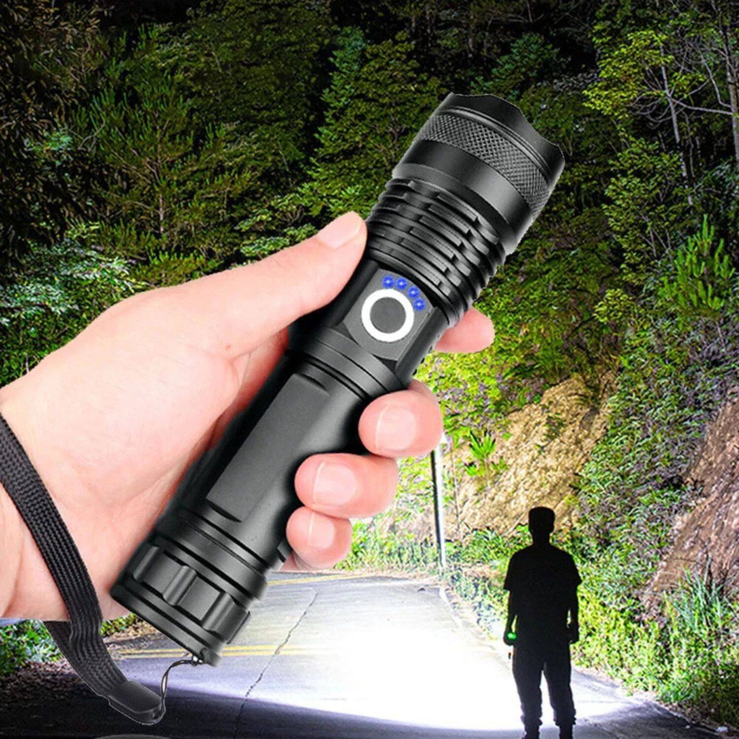 Alt View 3. Cluzine - Super Bright LED Tactical Flashlight – Rechargeable.