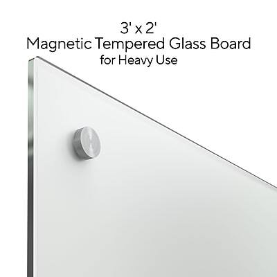 3' x 2' Magnetic Tempered Glass Board for Heavy Use