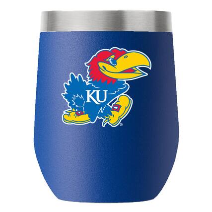 Front. Gametime Sidekicks - Kansas Jayhawks 12oz. Stemless Tumbler - Multicolor.