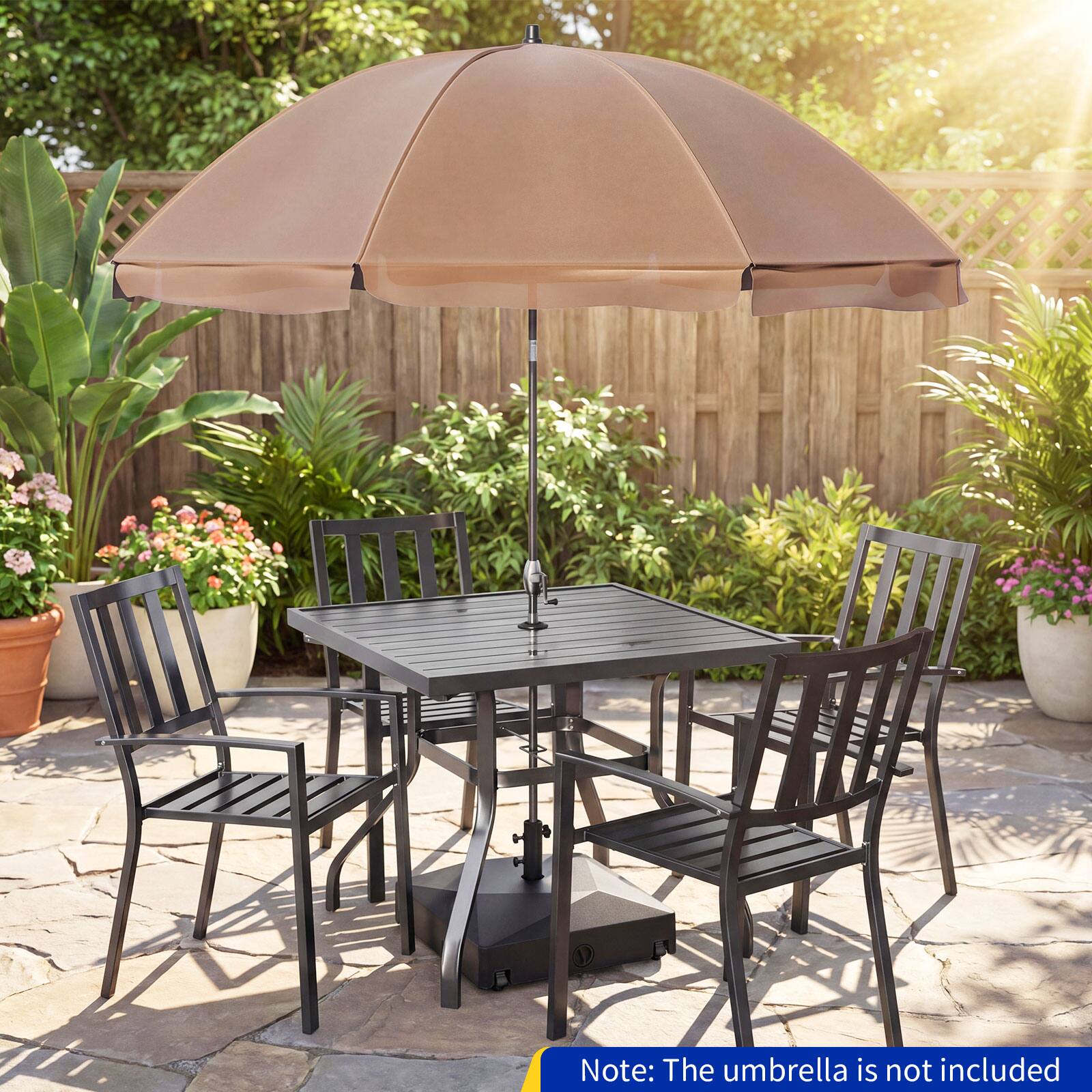 Note: The umbrella is not included