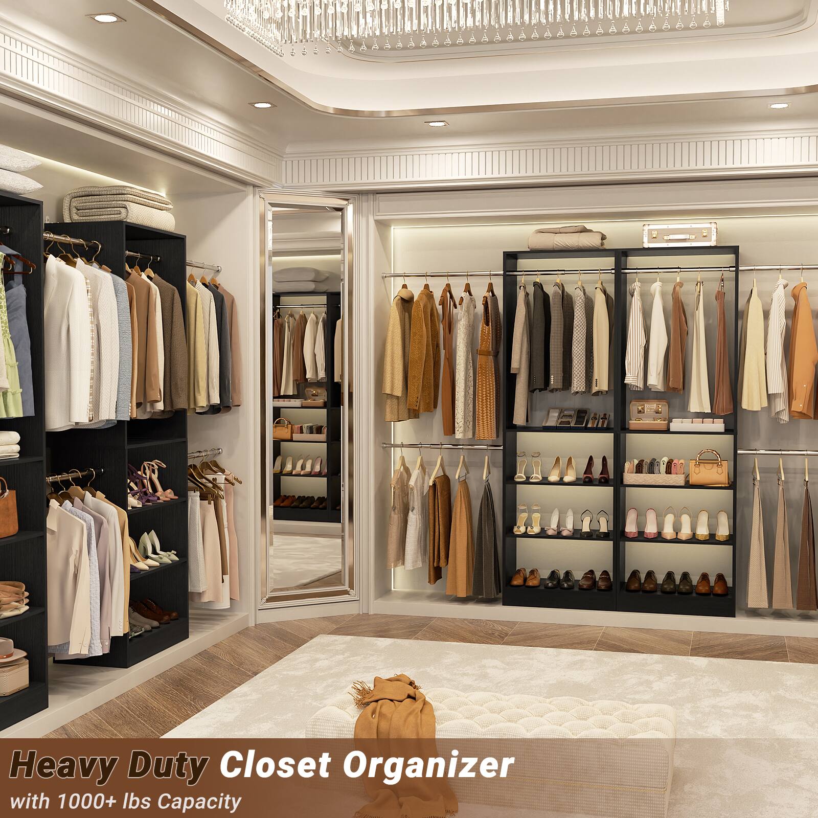 Heavy Duty Closet Organizer with 1000+ lbs Capacity
