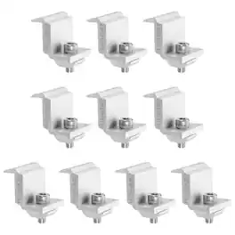 Unique Bargains - Adjustable Solar End Clamp Solar Panel Mount Bracket Roof Mounting Clamps Aluminum Install Accessories 35-45mm 10pcs - Silver