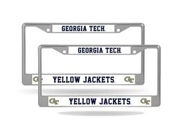 Rico Industries - Georgia Tech Yellow Jackets (Set of 2) Chrome Metal License Plate Frames - Multi