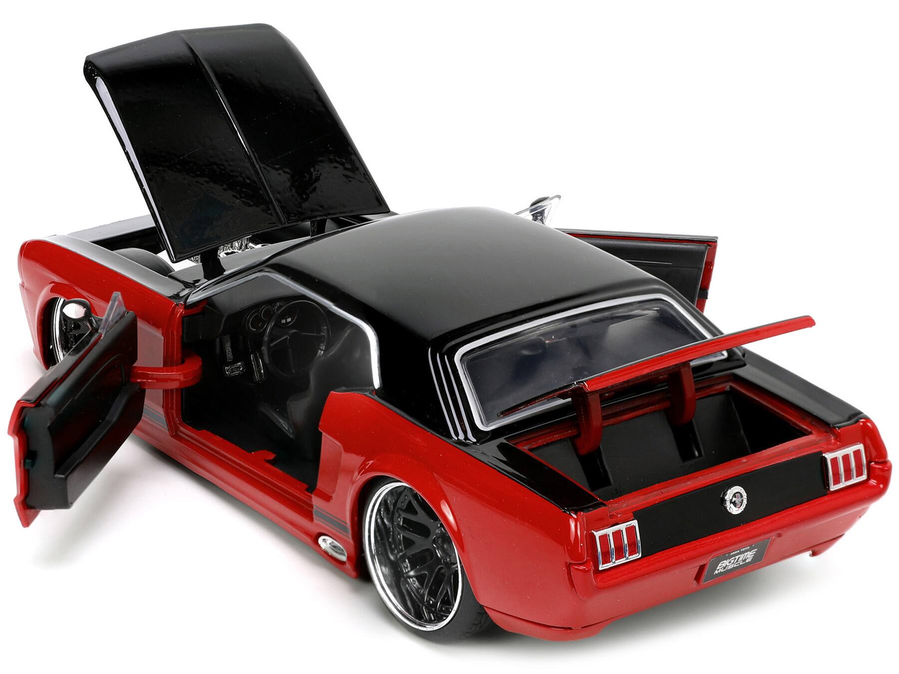 Alt View 2. Jada - 1965 Ford Mustang Custom Red and Black "Bigtime Muscle" Series 1/24 Diecast Model Car by Jada.