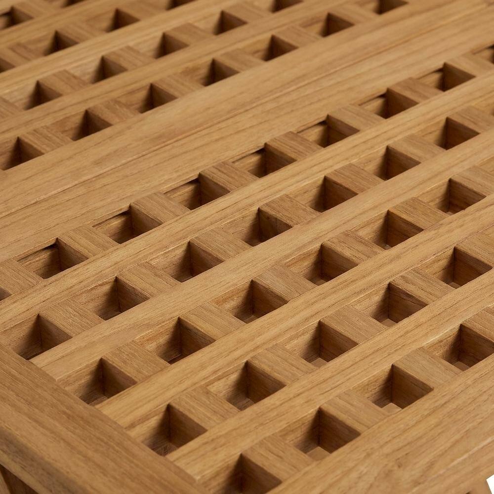 Alt View 1. Outdoor Escape - Teak Wood Outdoor Side Table With Modern Design For Patio Or Garden Use - Brown.