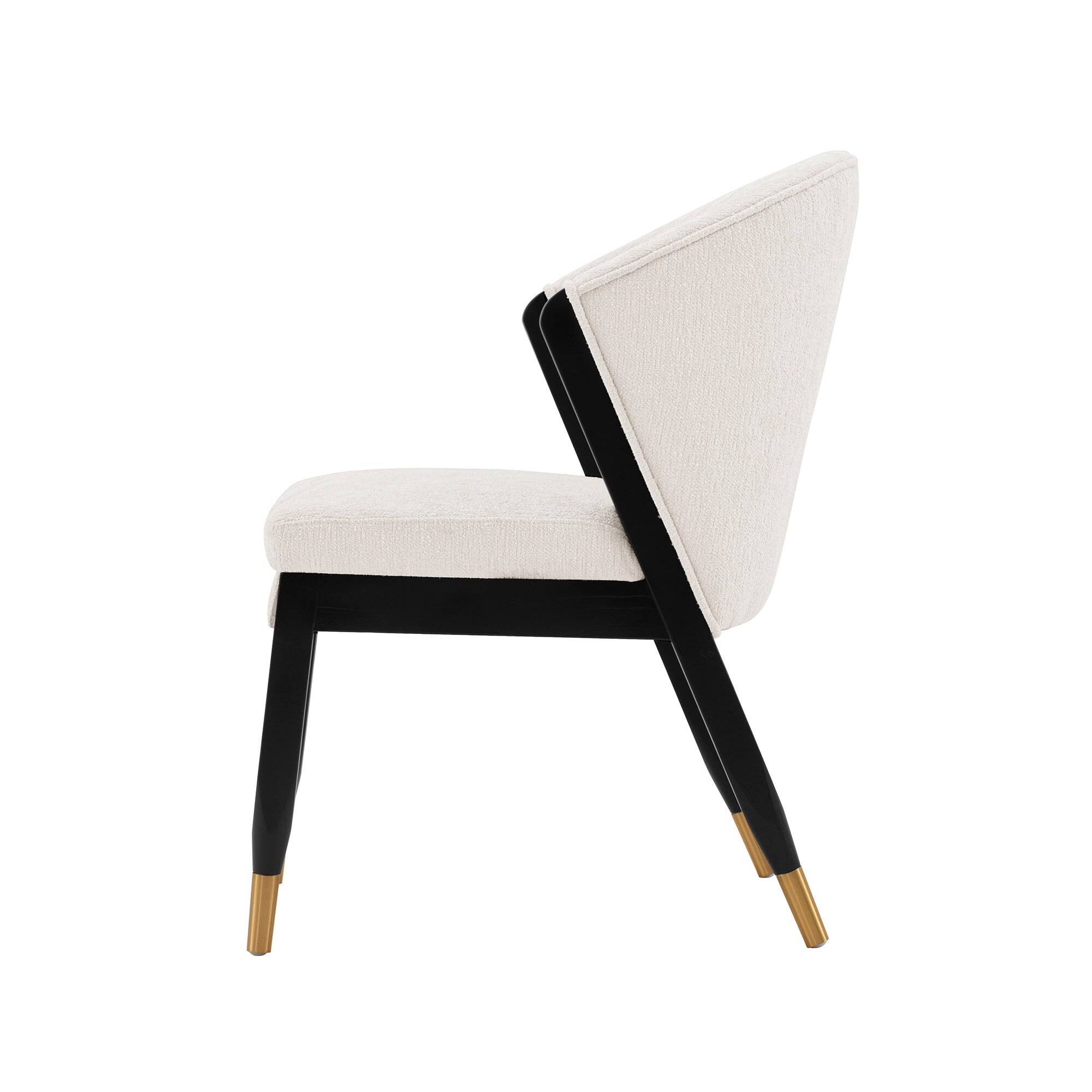 Alt View 2. Manhattan Comfort - Ola Modern Wood Chenille Dining Chair - Cream.