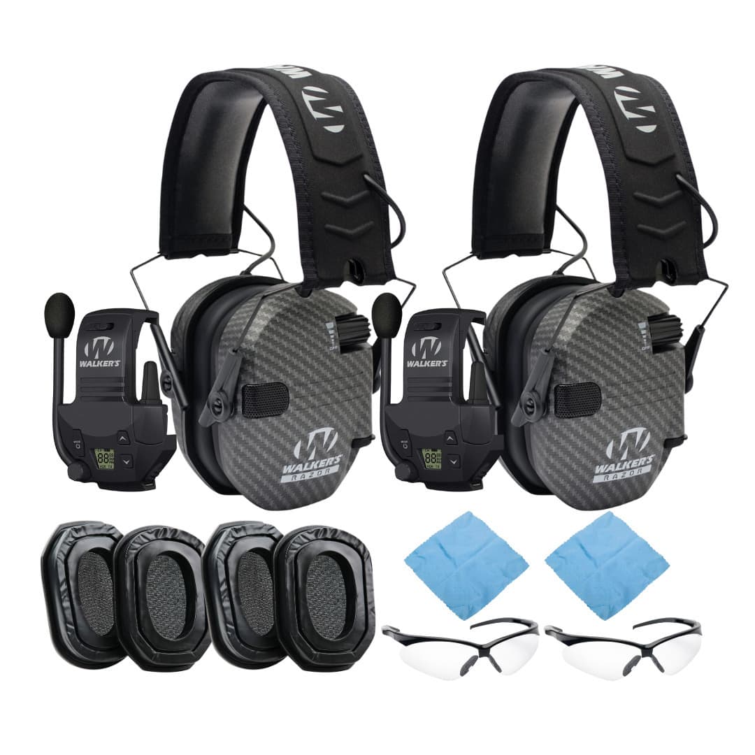 Walkers - Razor Slim Electronic Muff (Carbon) Bundle with Walkie-Talkie Attachments Gel - Not Available