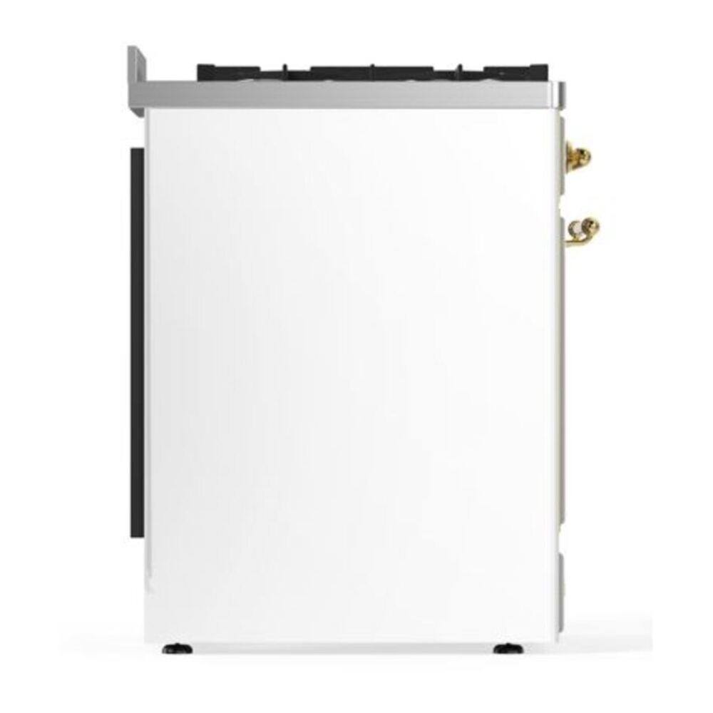 Alt View 6. ILVE - ILVE Majestic II Series  30 in. Dual Fuel Range with 5 Sealed Burners (Natural Gas, Brass Trim) - White.