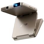 Aurzen - Tri-Fold Truly Mini Projector, Zero-Lag Focus, One-Click Screen Mirroring, 5000mAh Battery, DLP Tech - Gold