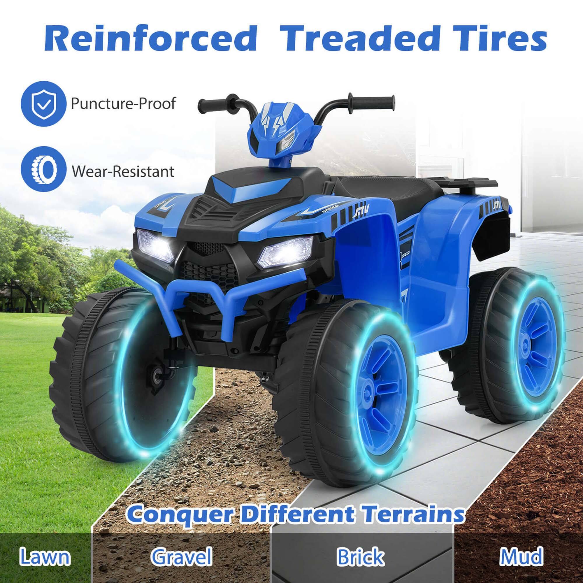 Reinforced Treaded Tires

- Puncture-Proof
- Wear-Resistant

Conquer Different Terrains

- Lawn
- Gravel
- Brick
- Mud