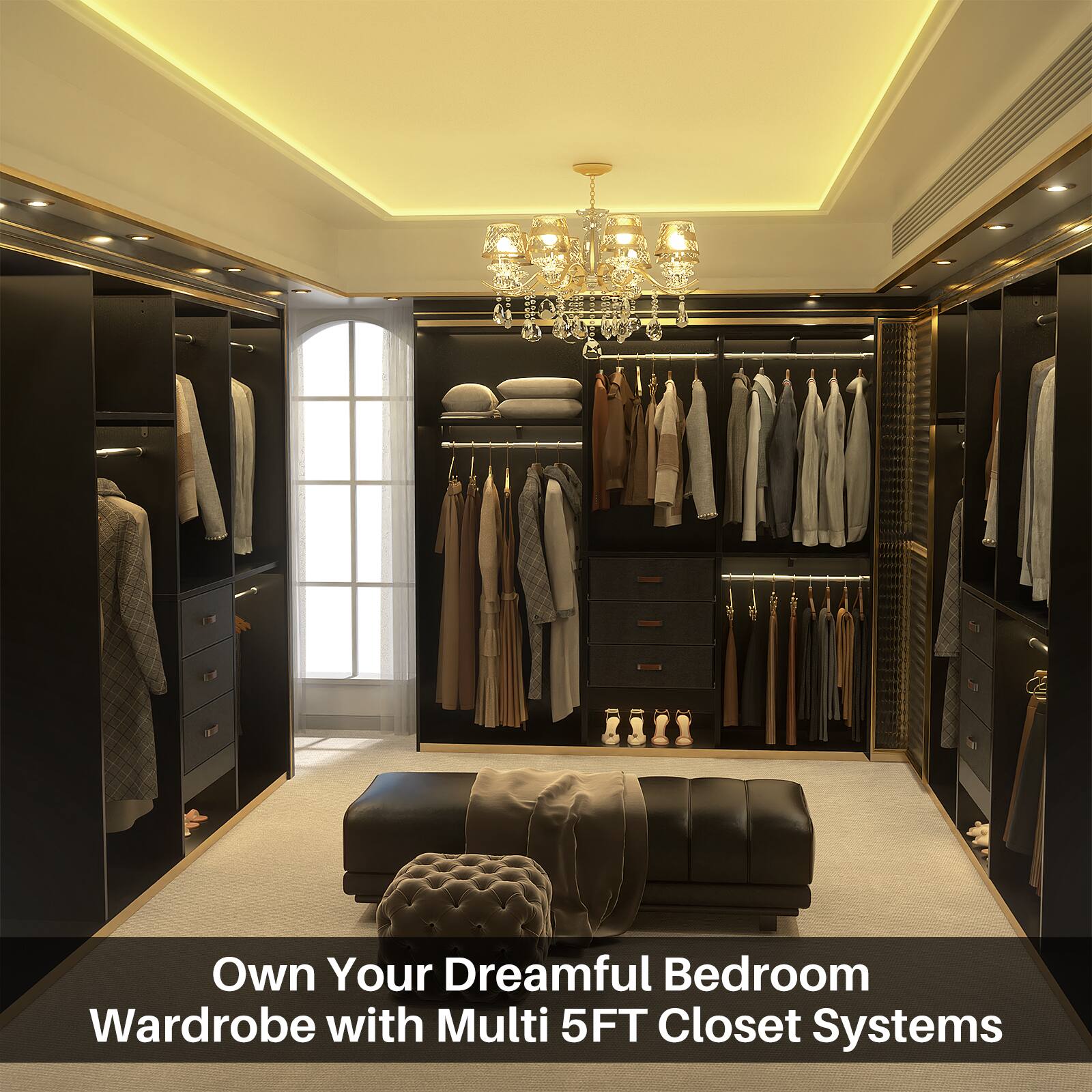 Own Your Dreamful Bedroom Wardrobe with Multi 5FT Closet Systems