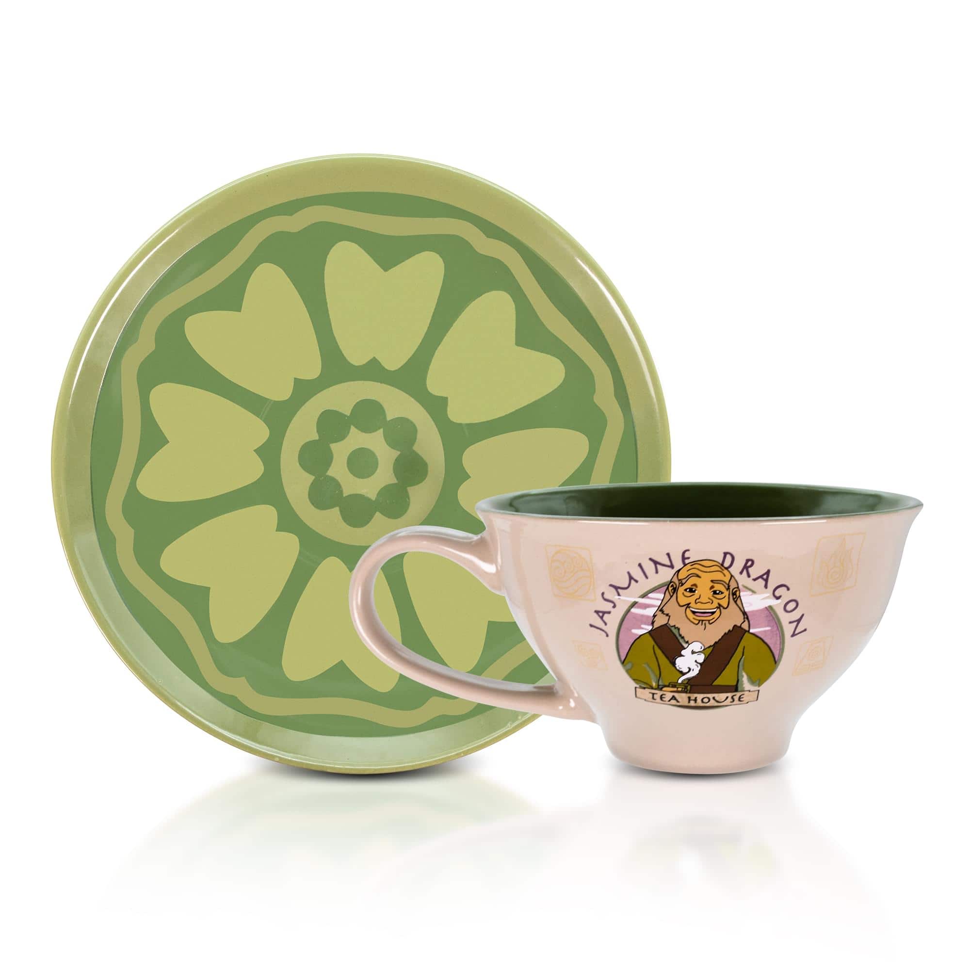 Silver Buffalo - Avatar: The Last Airbender Jasmine Dragon 12-ounce Ceramic Teacup and Saucer Set - White
