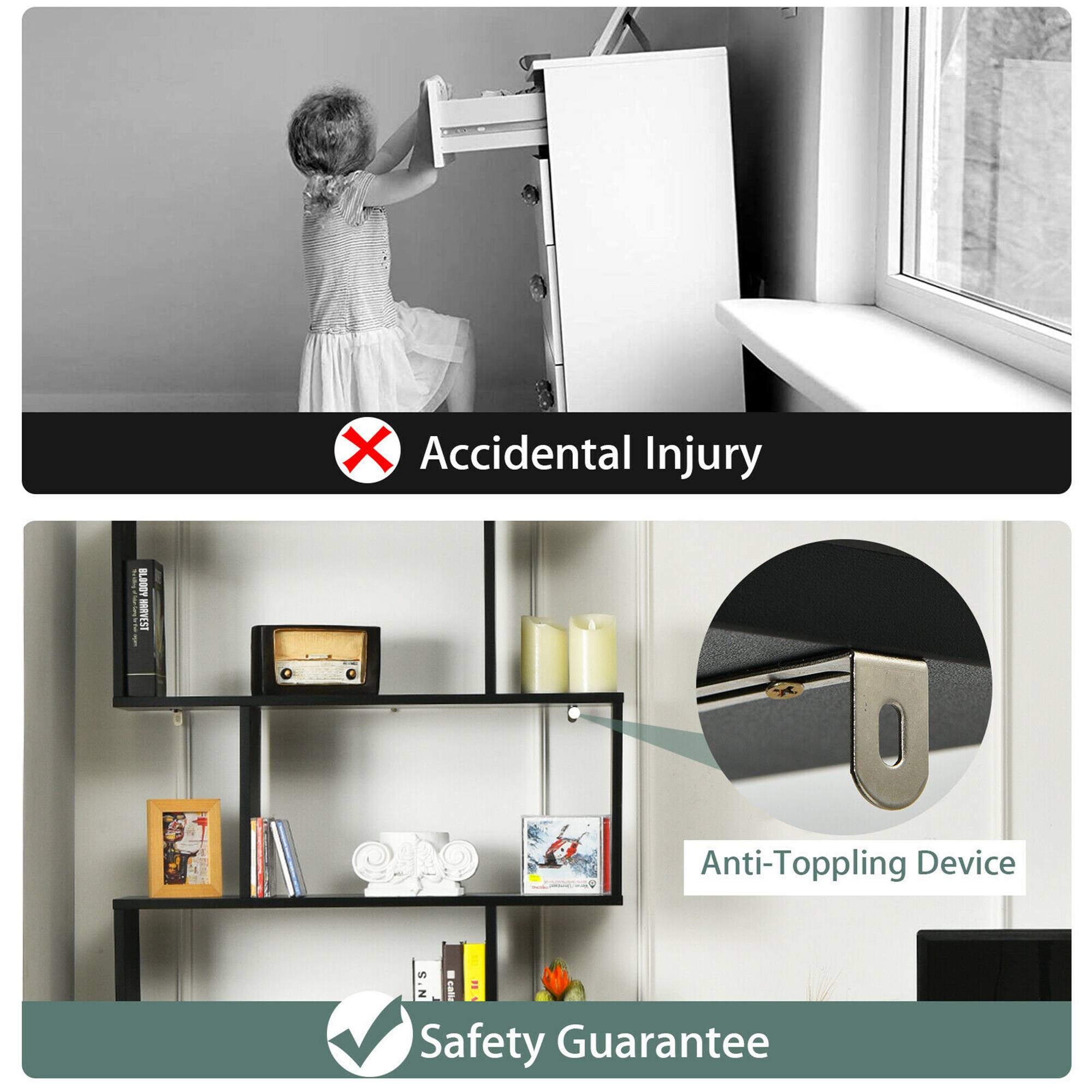 Accidental Injury: No Anti-Toppling Device: Safety Guarantee