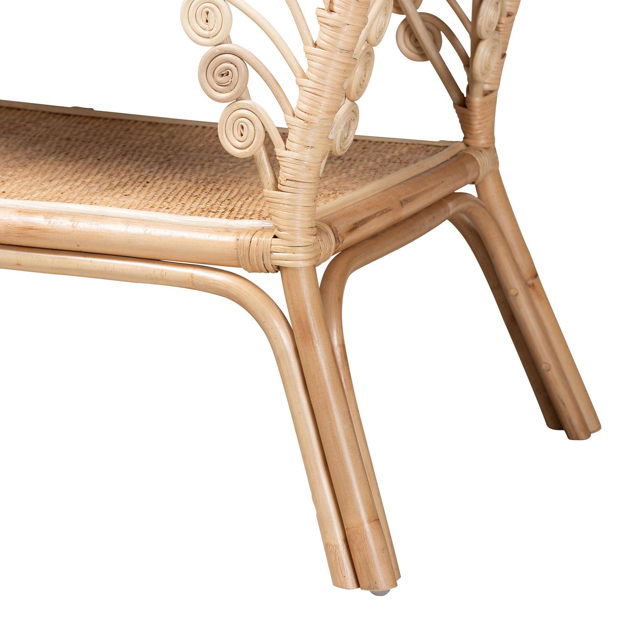 Alt View 1. bali & pari - Bastet Modern Bohemian Rattan 2-Tier Console Table - Natural Brown.