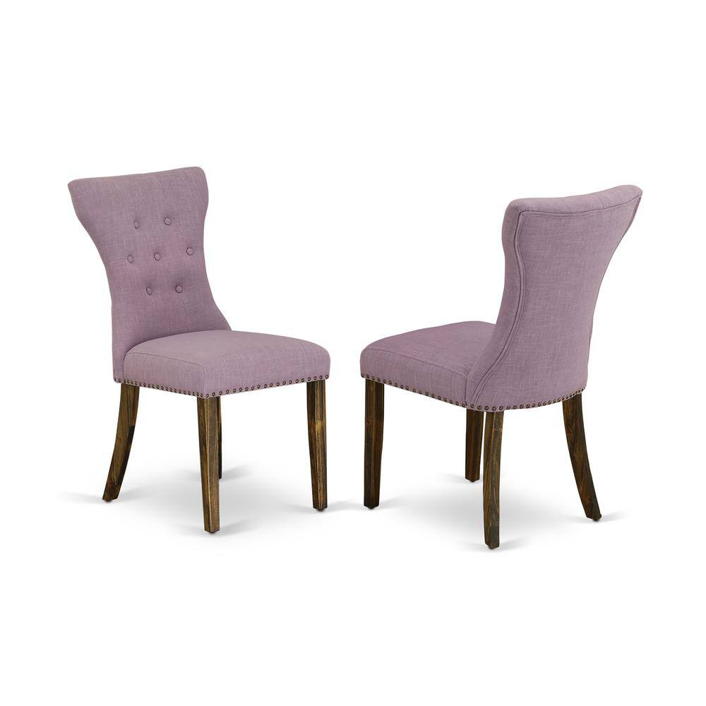 Front. East West Furniture - East West Furniture 5-Pc Modern Dining Table Set Included 4 Kitchen Dining chairs Upholstered Seat and High Button - Multi-Color.
