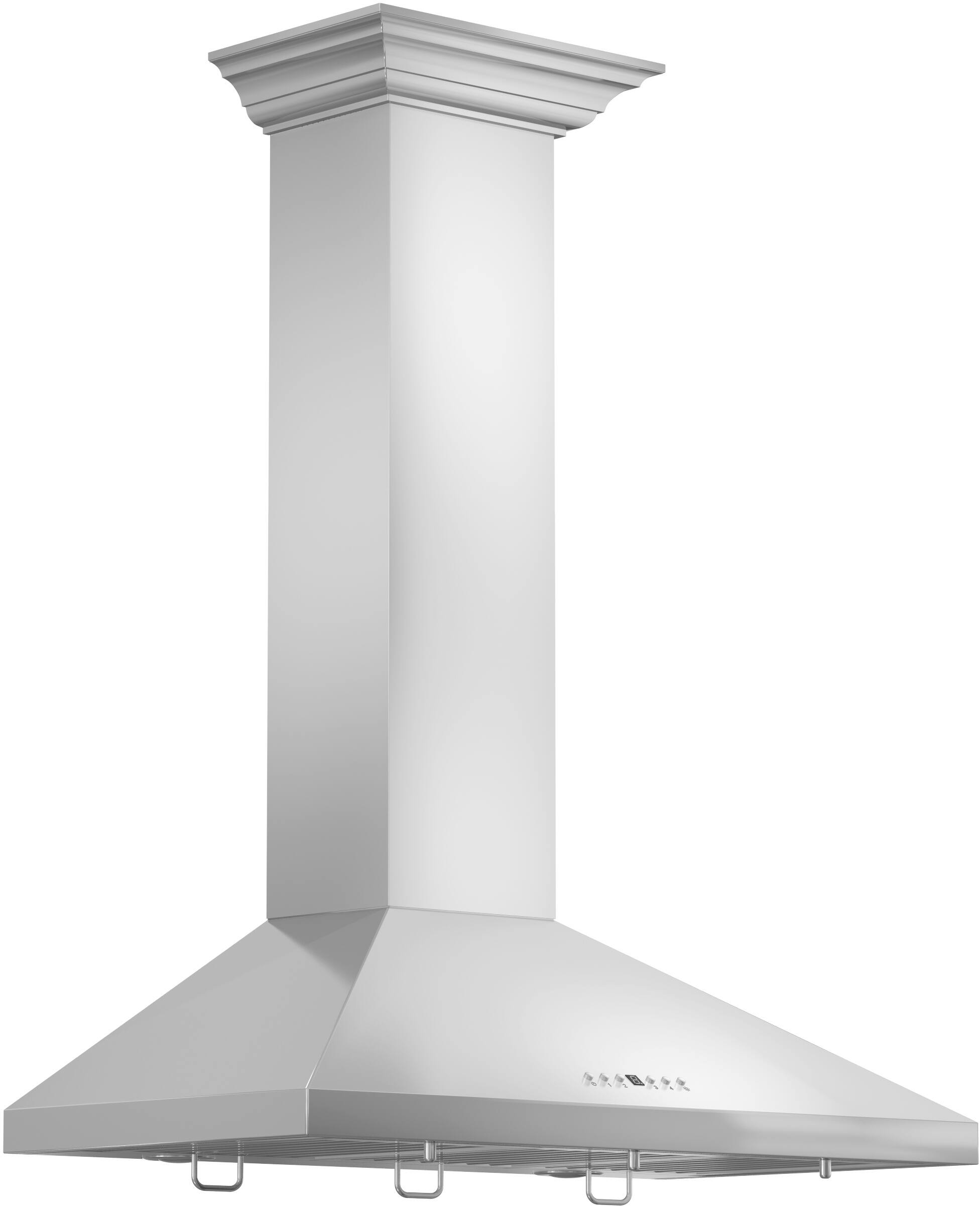Angle. ZLINE - ZLINE 30 in. Convertible Vent Convertible Vent Wall Mount Range Hood in Stainless Steel with Crown Molding (KL2CRN-30) - Stainless steel.