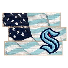 Fan Creations - Seattle Kraken 3-Plank Team Flag - Multicolor