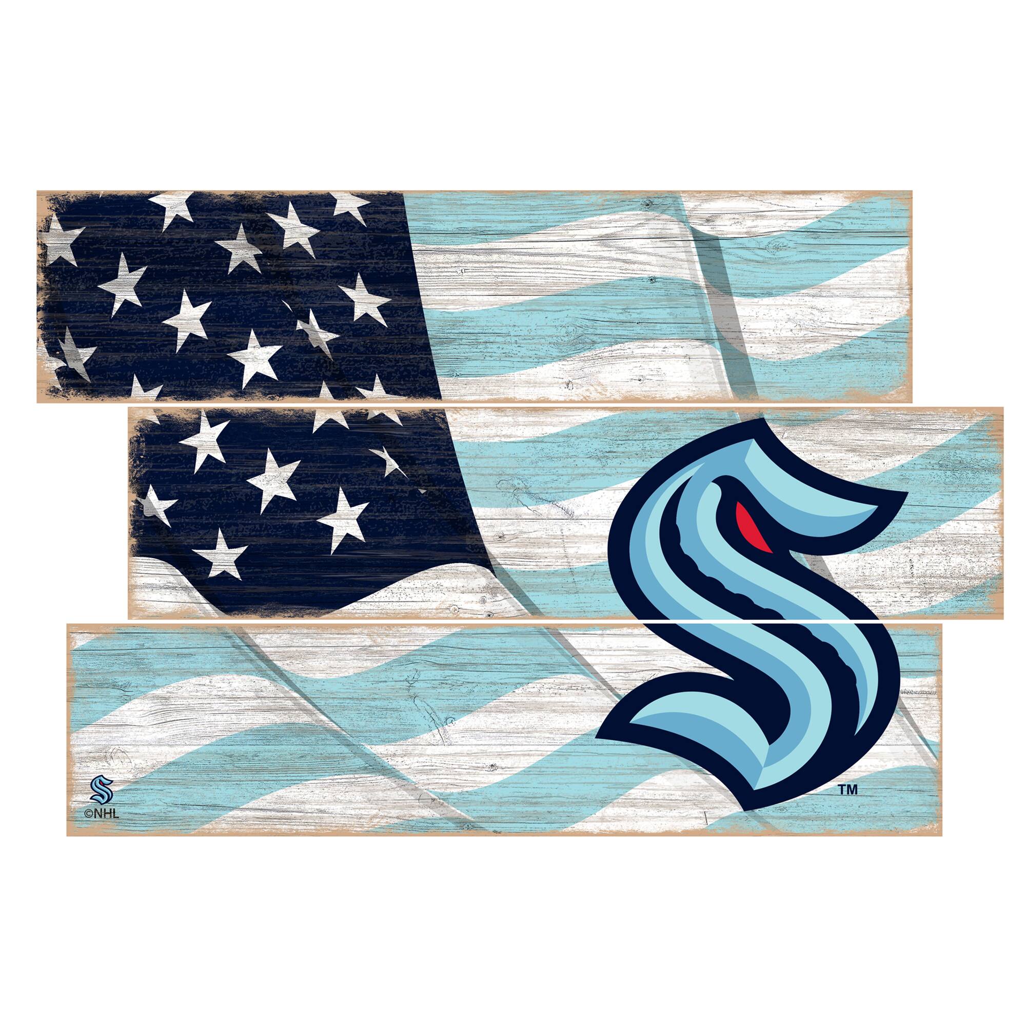 Seattle Kraken 3-Plank Team Flag