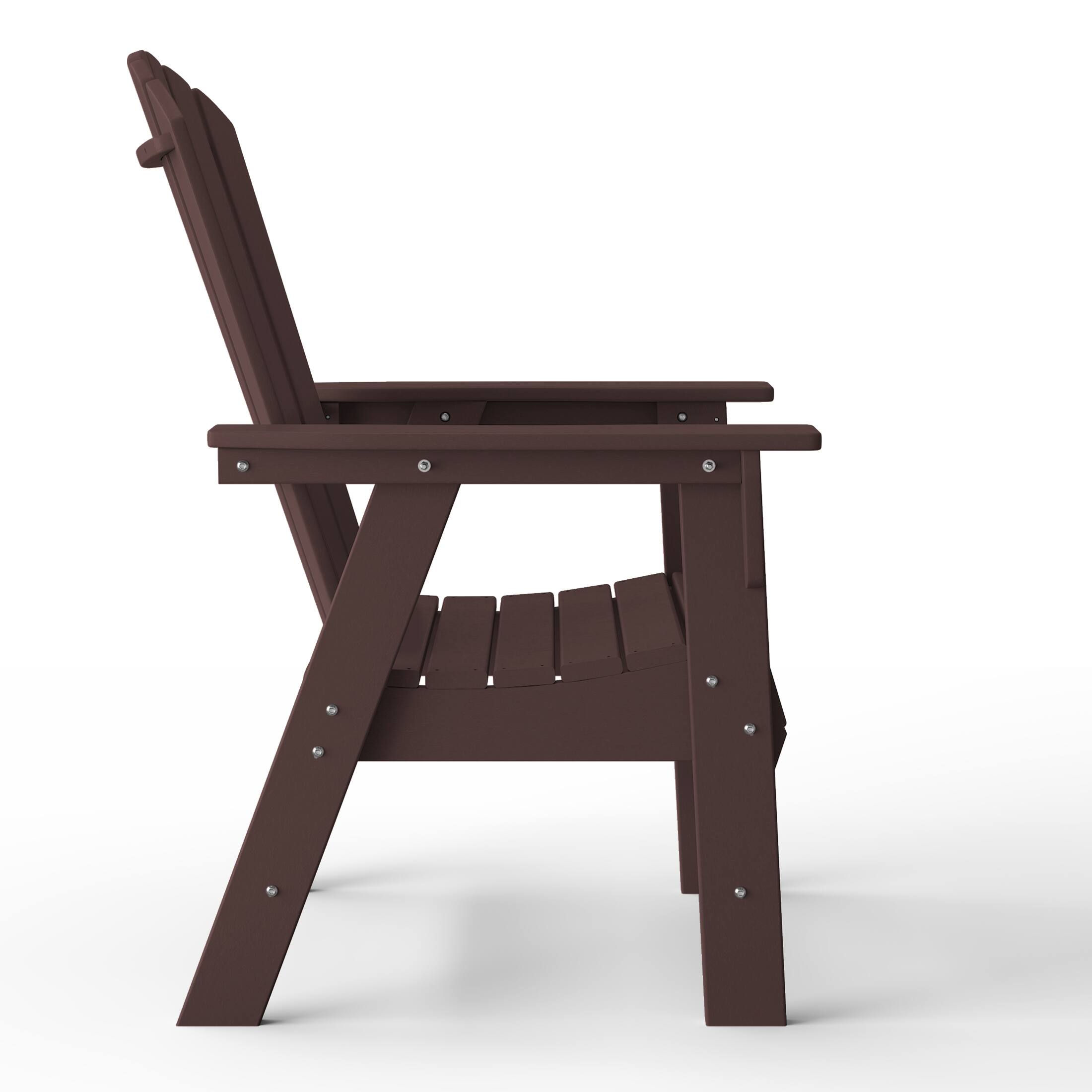 Left. WestinTrends - WestinTrends Dylan Outdoor Patio Shell-back Adirondack Dining Chair Weather Resistant - Dark Brown.