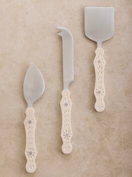 GAURI KOHLI - Derby Cheese Knives - Ivory with matte steel