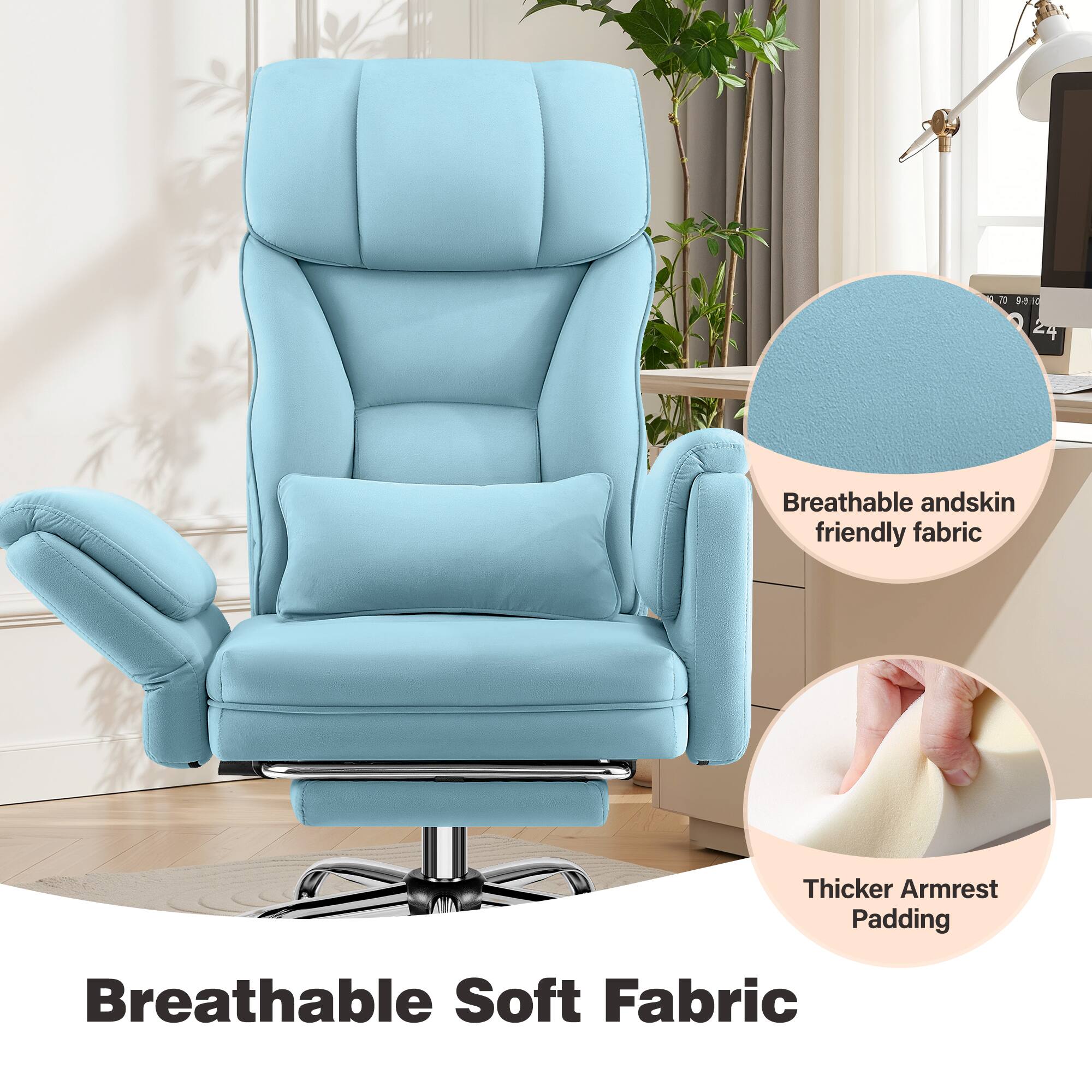 - Breathable and skin-friendly fabric
- Thicker Armrest Padding
- Breathable Soft Fabric