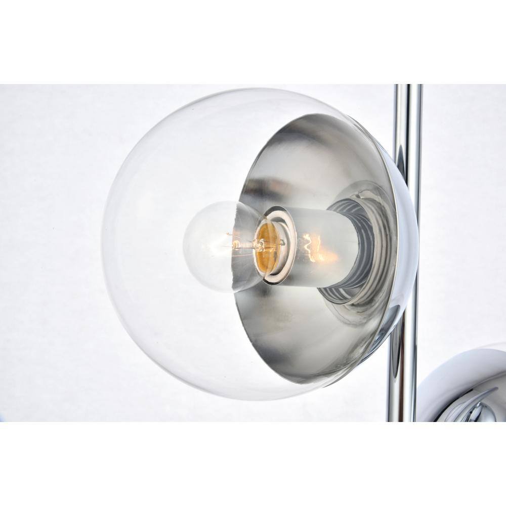 Angle. Living District - Eclipse 2 Lights Chrome Table Lamp With Clear Glass - Chrome And Clear.