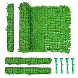 Costway - 4 PCS 118x39in Artificial Ivy Privacy Fence Screen Faux Hedge Fence & Vine Decor - Green