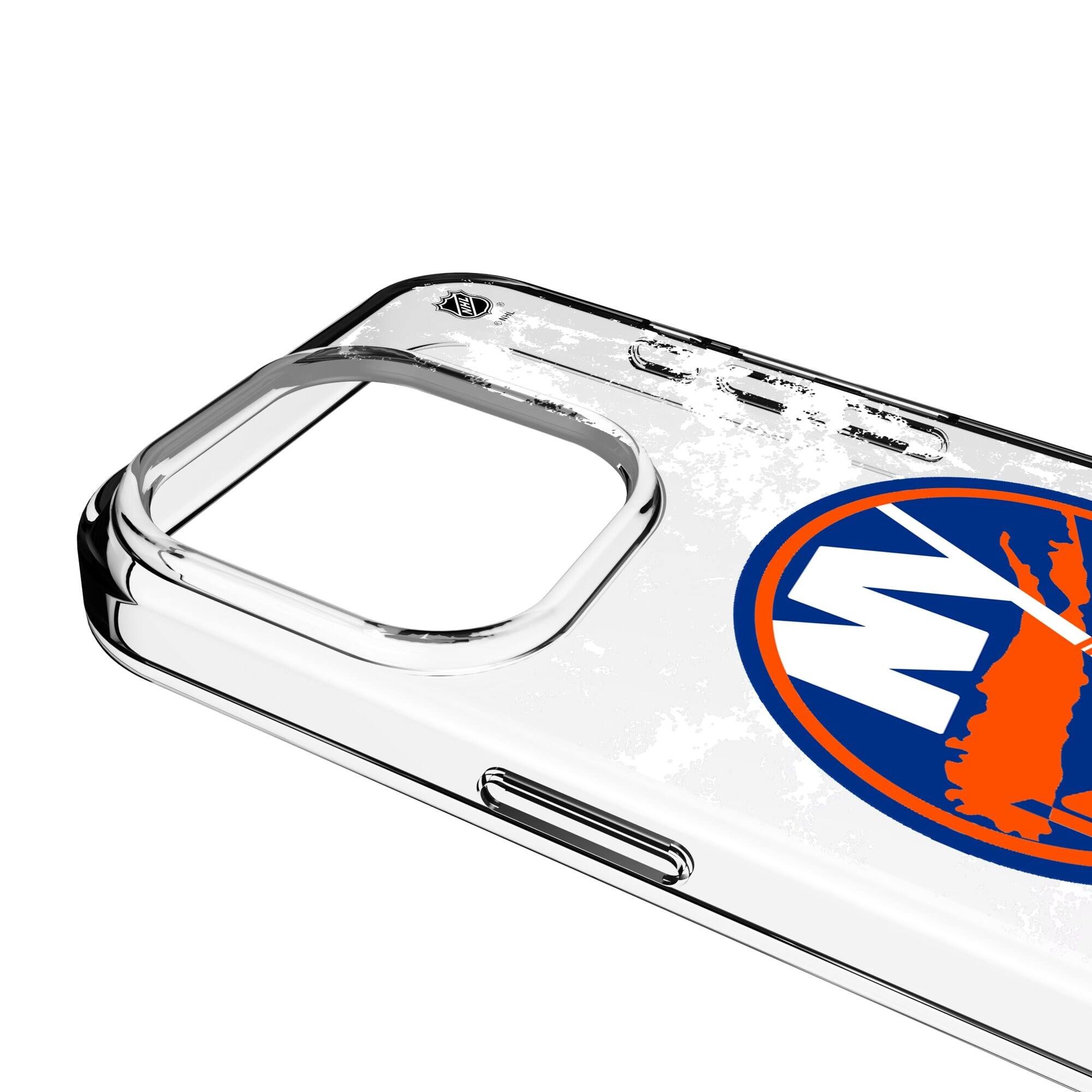 Alt View 2. Keyscaper - New York Islanders iPhone Stripe Clear Ice Case - 13 mini - Multicolor.