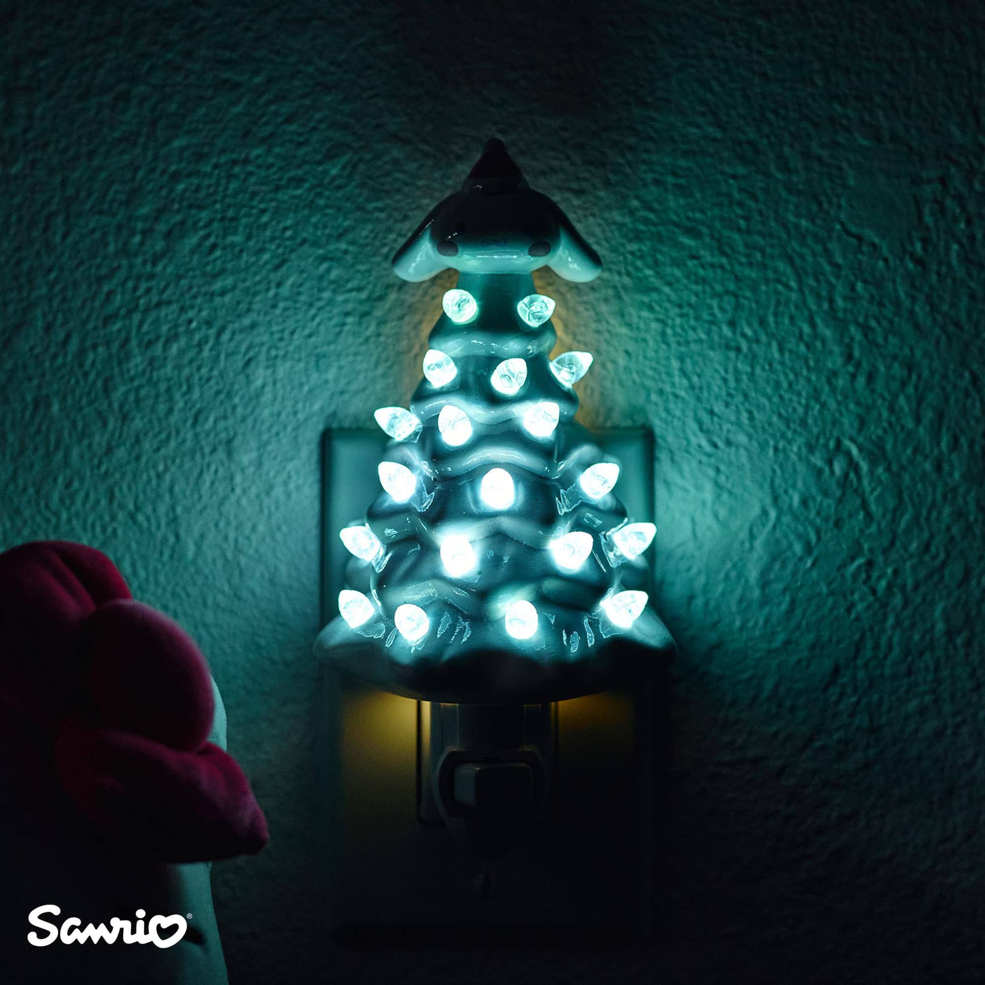 Alt View 2. Ukonic - Sanrio Cinnamoroll 6-Inch Ceramic Christmas Tree Plug-In Nightlight - White.