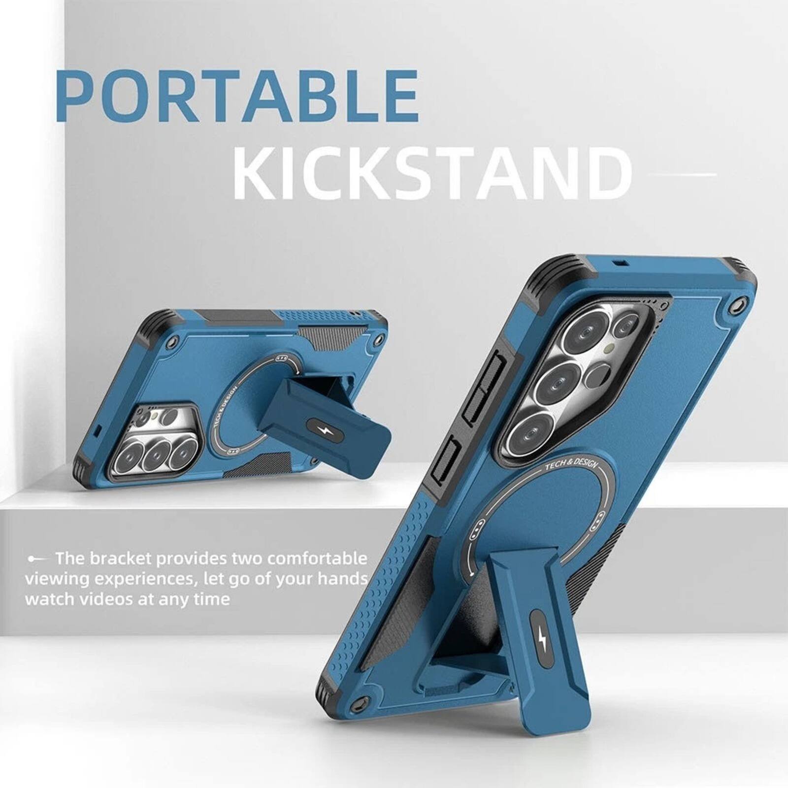 PORTABLE KICKSTAND

The bracket provides two comfortable viewing experiences, let go of your hands watch videos at any time