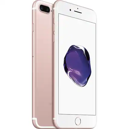 Front. Apple - iPhone 7 Plus A1661 (Fully Unlocked) 32GB w/ Pre-Installed Tempered Glass - Rose Gold.