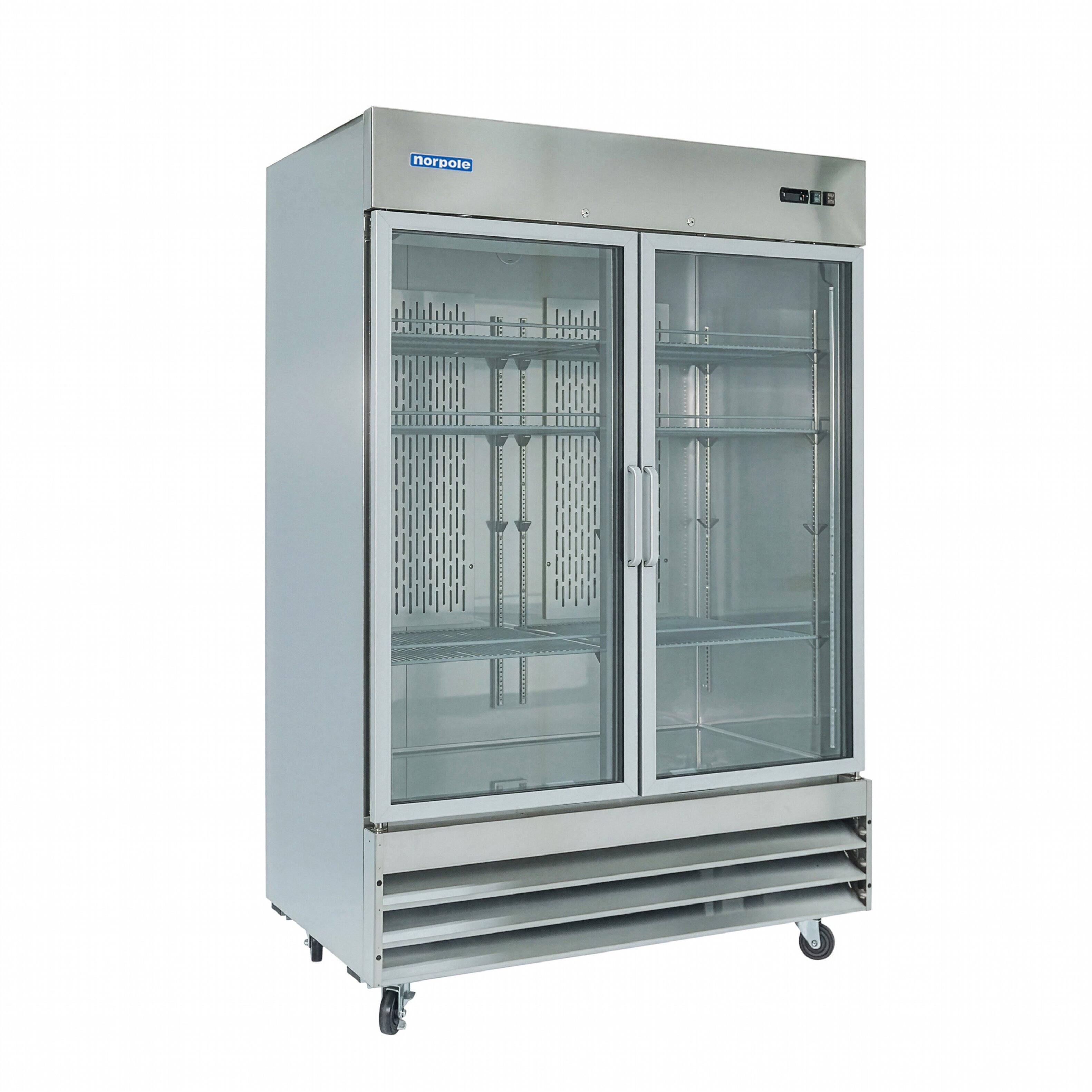 Alt View 5. Magic Chef - Commercial 54 in. 48 cu. ft. 2-Glass Door Reach-In Refrigerator in Stainless - Stainless Steel.