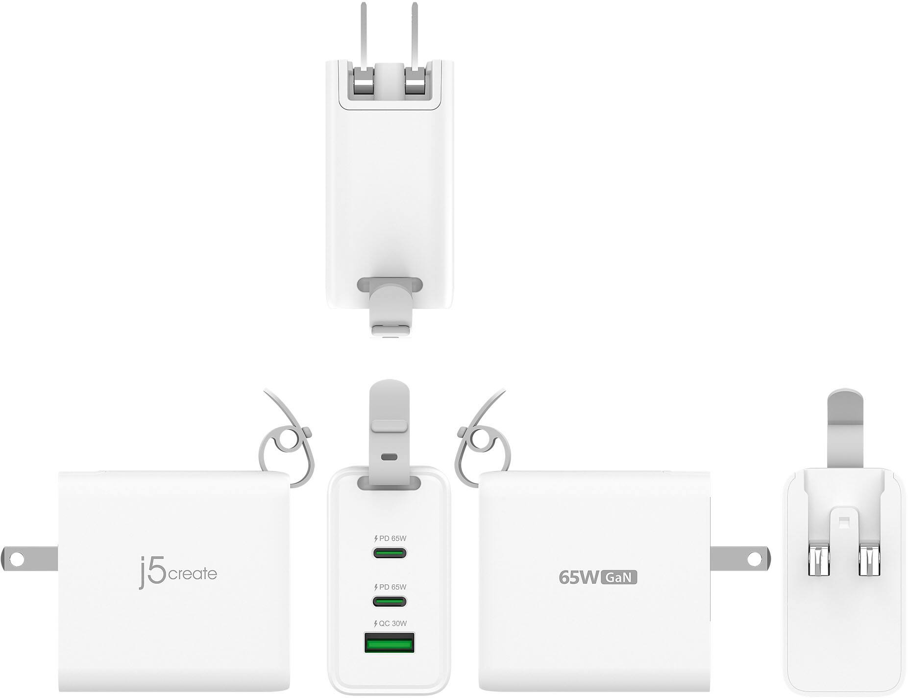 j5 create  
65W GaN  
PD 65W  
PD 65W  
QC 30W