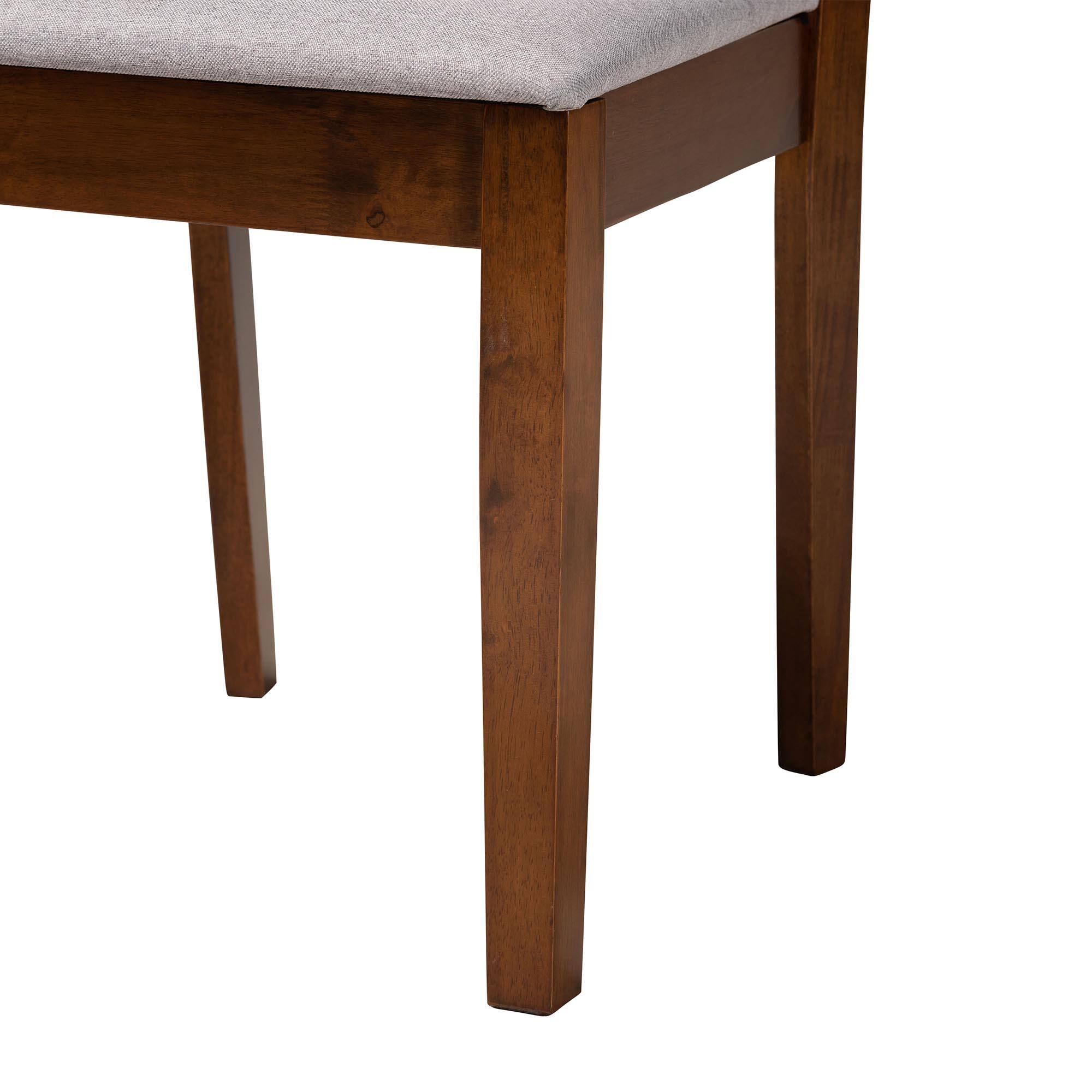 Alt View 1. Baxton Studio - Olympia Modern Fabric and Finished Wood 2-Piece Dining Chair Set - Grey/Walnut Brown.