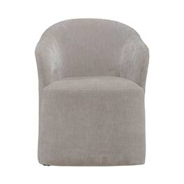 Liberty Furniture Industries - Accent Dining Chair with Castors - Squared Arm - Truffle Upholstry - Brown