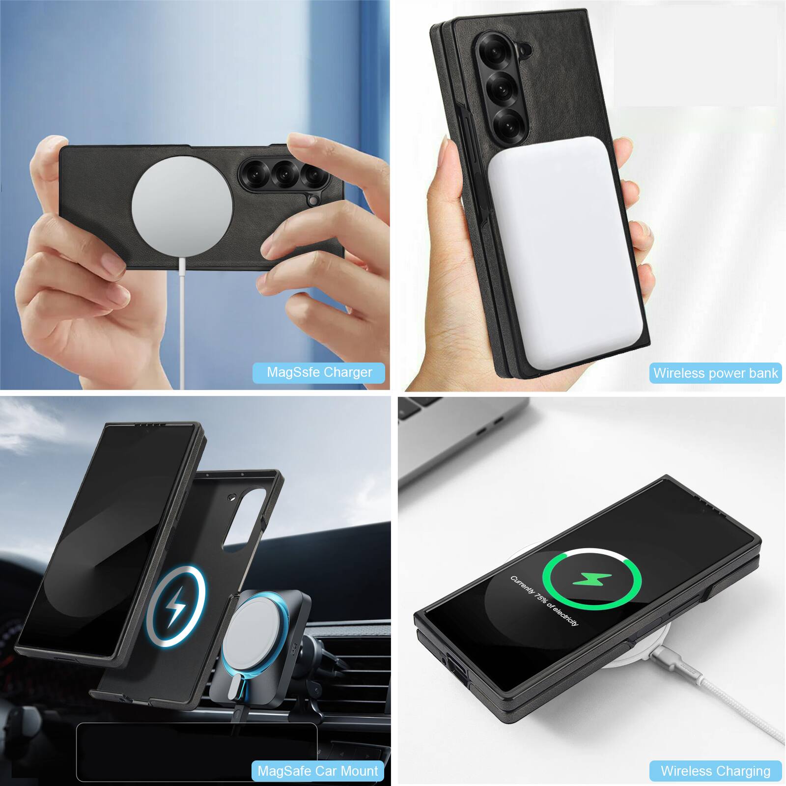 MagSsfe Charger Wireless power bank Cumrena 2% electroly MagSafe Car Mount Wireless Charging
