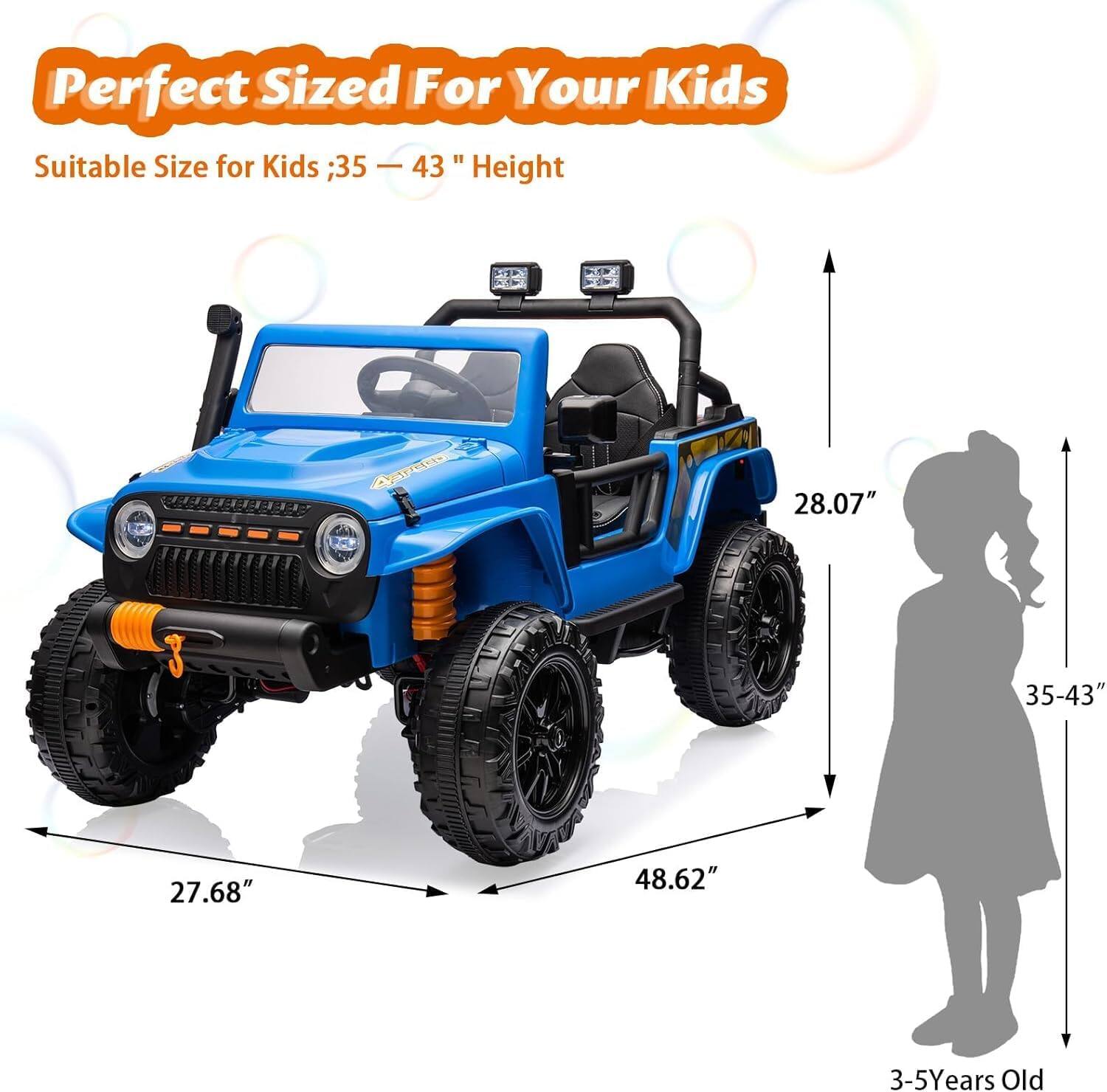 Perfect Sized For Your Kids

Suitable Size for Kids; 35 - 43" Height

27.68"  
48.62"  
28.07"  
35-43"  
3-5 Years Old