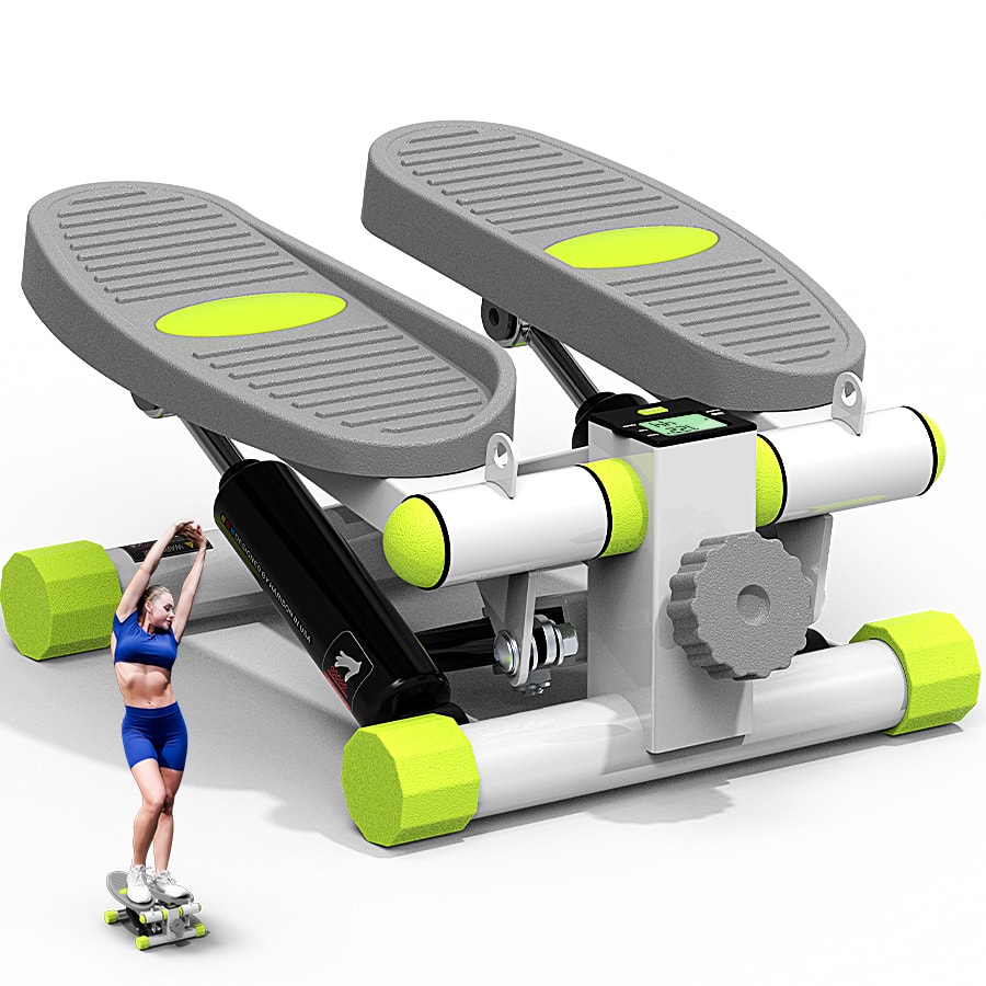 Front. HARISON - HARISON Mini Stepper with LCD Monitor, 300LB Capacity, Portable Under-Desk Stepper for Home Workout (BB349) - White.