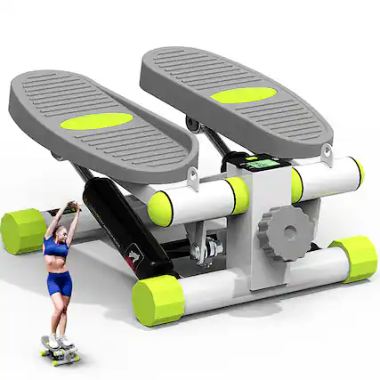 Front. HARISON - HARISON Mini Stepper with LCD Monitor, 300 LB Capacity, Portable Under-Desk Stepper for Home Workout (BB349W) - White.