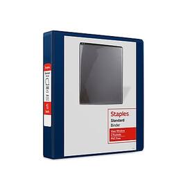 Staples - 1 1/2" 3-Ring View Binder, D-Ring - Navy Blue
