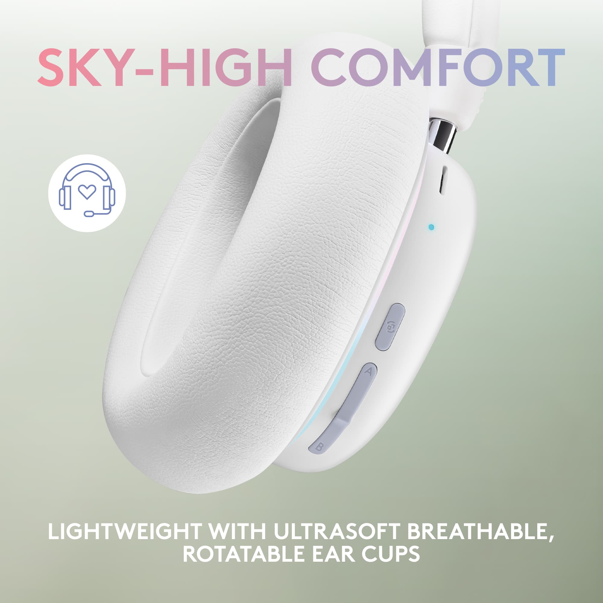Sky-High Comfort: Lightweight with UltraSoft Breathable, Rotatable Ear Cups.