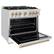 Left. ZLINE - ZLINE Autograph 36 in. Classic Satin Steel Gas Range with Bronze Accents (CGRSZ-WM-36-CB) - White.