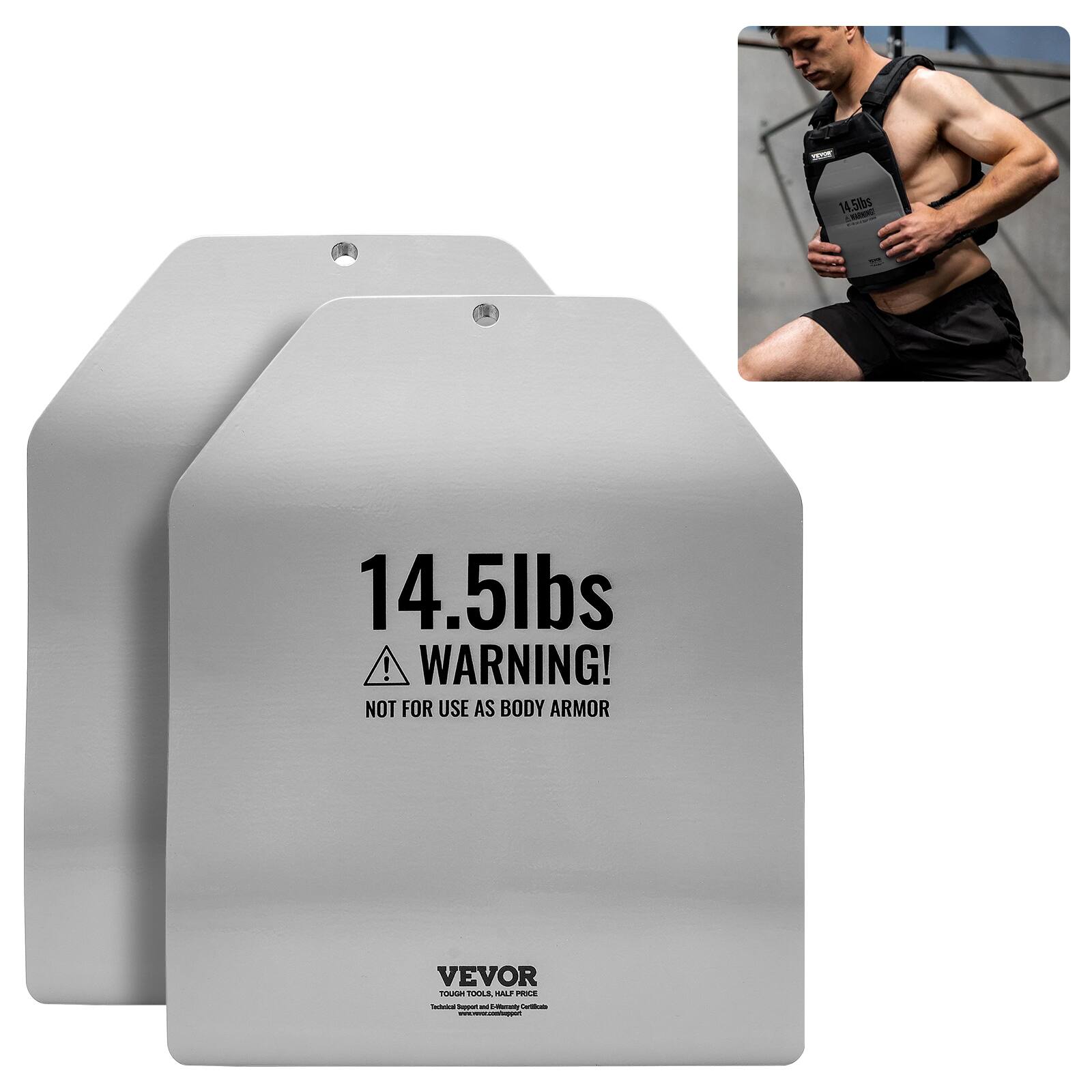 14.5lbs, WARNING! NOT FOR USE AS BODY ARMOR, VEVOR TOUGH TOOLS HALF PRICE