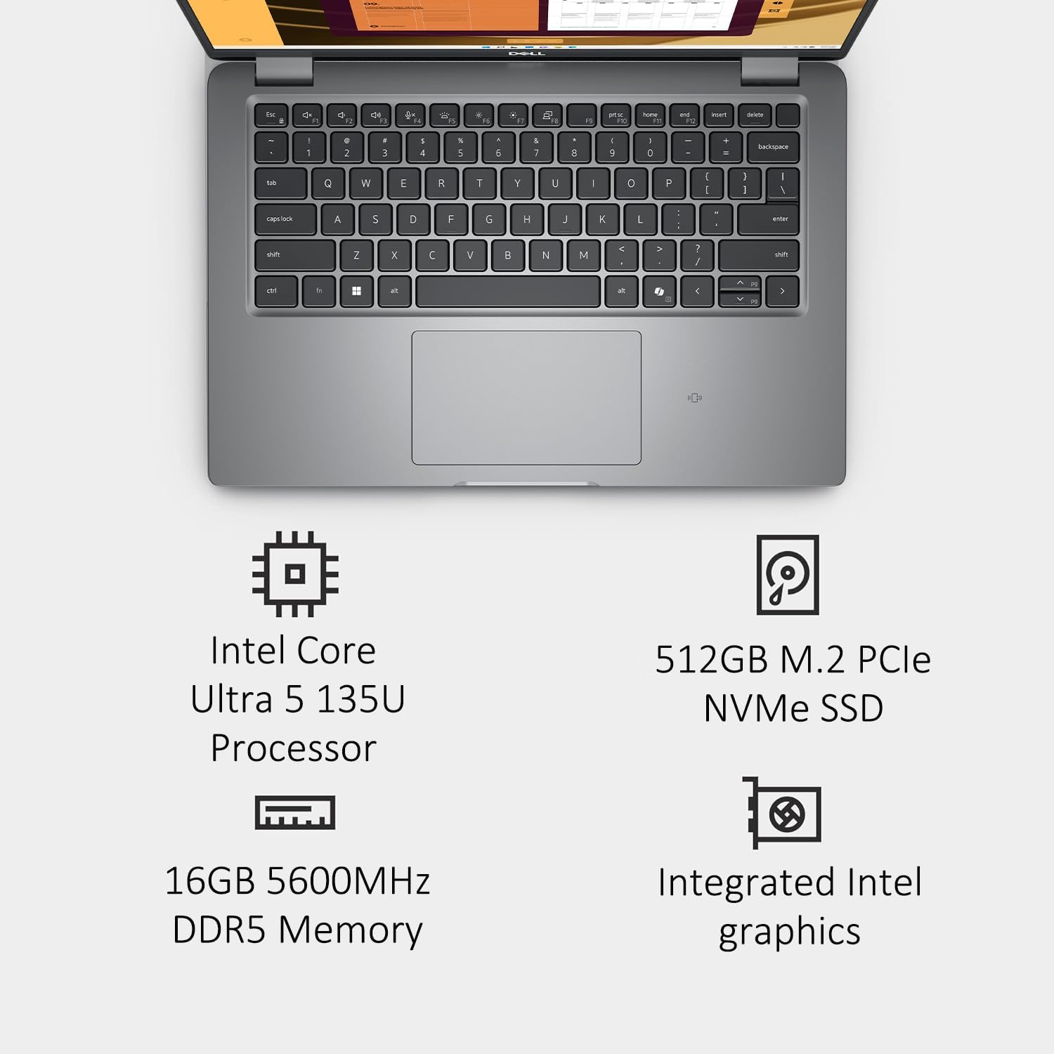 - Intel Core Ultra 5 135U Processor
- 16GB 5600MHz DDR5 Memory
- 512GB M.2 PCIe NVMe SSD
- Integrated Intel graphics